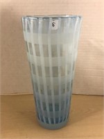 Hand Blown Turquoise & Milk Glass Vase