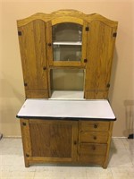 HOOSIER CABINET WITH ENAMEL TOP