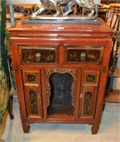 Chinese lacquered side cabinet,