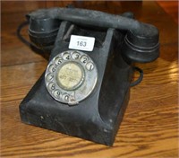 Early black bakelite dial telephone