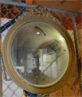 Vintage circular wall mirror, ornate gilt