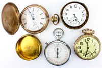 Lot of 4 Vintage Pocket Watches & Stop Watch