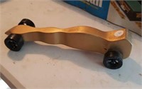 Wood Soap Box Derby race car with plastic wheels