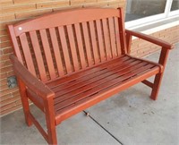 Wood bench painted red park bench Style