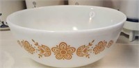 Pyrex large mixing bowl gold flower design