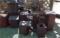 Wood Planters& plant stands, various heights