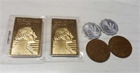George Washington stamps with gold look  -2