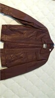 Burgundy leather ladies jacket size 36