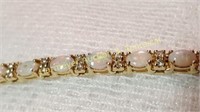 14K Gold Bracelet with opal sets