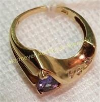 Tanzanite & Diamond 14K Gold Ladies Ring