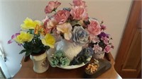 White Bowl and Pitcher with flowers