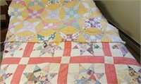 Two hand done quilts very old with some damage
