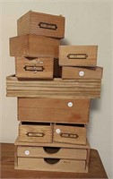 Wood drawers from cabinet