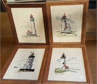4 Cross Stitch Lighthouse framed pictures 11 and