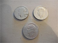 Group of 3 Eisenhower Dollars - '71, '72, '74