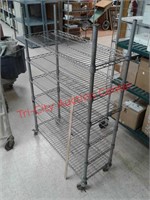 > Metal shelving on casters - approx 36" wide x