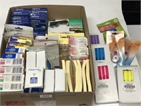 Box Lot Of Assorted Office Supplies