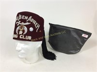 Shriners Hat w/ Pins and Storage Bag