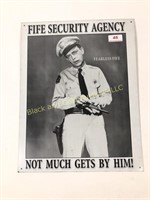 12 x 16 Barney Fife Security Agency Metal Sign