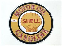 12 Inch Round Shell Gasoline Metal Sign