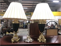 Lot of Three Table Lamps, One Missing Shade