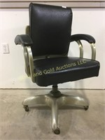Vintage Metal Based Rolling Office Chair