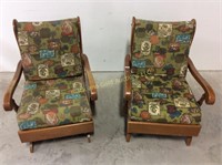 Pair of Retro 1960's Maple Chairs