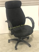 High back suede rolling office chair