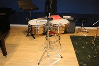 LP drums with stand stainless steel and cow bells