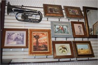 Large Lot of Framed Prints, and Wall Mirror