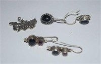 Two Pairs of Sterling Silver Earrings &