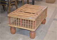 Vtg Wooden Chicken Crate Converted Coffee Table