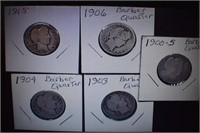 (5) Barber Quarters - 1900s, 03, 04, 06, 15