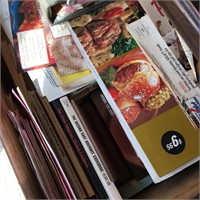 Cookbooks & Asst Contents of Drawer in China Hutch