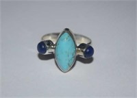 Sterling Silver Ring w/ Turquoise and Lapis