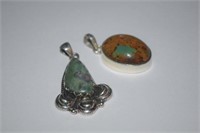 Sterling Silver Pendant w/ Turquoise, and