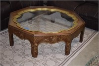 Large Coffee Table w/ Removable Glass Insert Tray