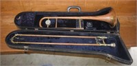 Vtg CONN Trombone w/ Case & Mouthpiece