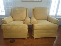 Smith Brothers Yellow Glider Rocker Arm Chairs, x2
