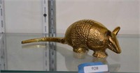 Texas Armadillo Brass Paper weight
