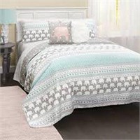 5PC REVERSIBLE QUILT SET FULL/QUEEN