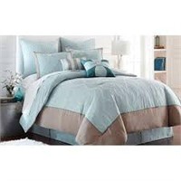 8PC QUILTED &EMBROIDERED COMFORTER SET QUEEN