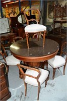 Set of 6 carved walnut dining chairs,