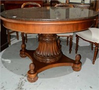 Fine quality carved mahogany dining table,
