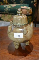 Unusual Chinese Sung style lidded pot,