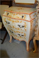 Painted French style 3 drawer chest,
