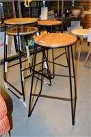 Collection of 4 as new bar stools, industrial