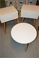 Pair of white bedside tables