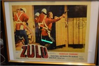Original cinema foyer card, 'Zulu'.