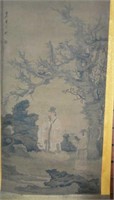 Oriental scroll - printed image of a wise man and